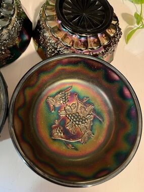 CARNIVAL GLASS (4) Bowls - St Clair - Cobalt Blue - ‘1971’ - NO CHIPS OR CRACKS